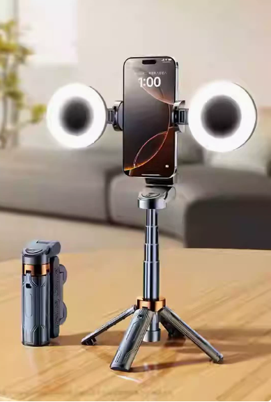 Mini phone Bluetooth selfie stick JC-25, floor mounted anti shake, extendable tripod, portable travel, live streaming, photograp