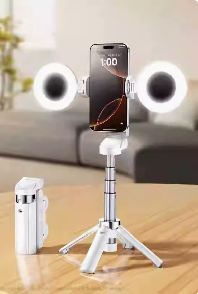 Mini phone Bluetooth selfie stick JC-25, floor mounted anti shake, extendable tripod, portable travel, live streaming, photograp